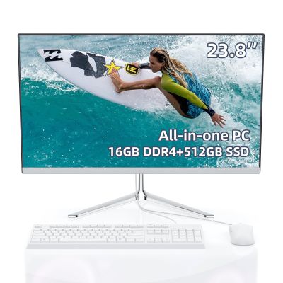 All-in-One Desktop Computer for Home Office,Intel Quad-Core N5095 Processor,16GB RAM, 512GB SSD, WiFi 6, Bluetooth 5.2, Windows 11 Pro,Home PC, Wired KB & Mouse,w/Accessories (N5095-16+512)