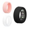 kwmobile 3X Smart Ring Protective Cover Compatible with Oura Ring Gen 3 - S Size 6 7 8 9 10 Case - Silicone Ring Protector - Black/Dusty Pink/Transparent view 1