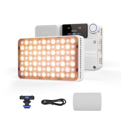 amaran Ace 25x Video Light,25W Bi-Color On-Camera Light Rechargeable LED Photography Light CCT 2700K-6500K,App Control,10 Light Effects,Support Magnetic Attraction,for Vlog/Video (White)