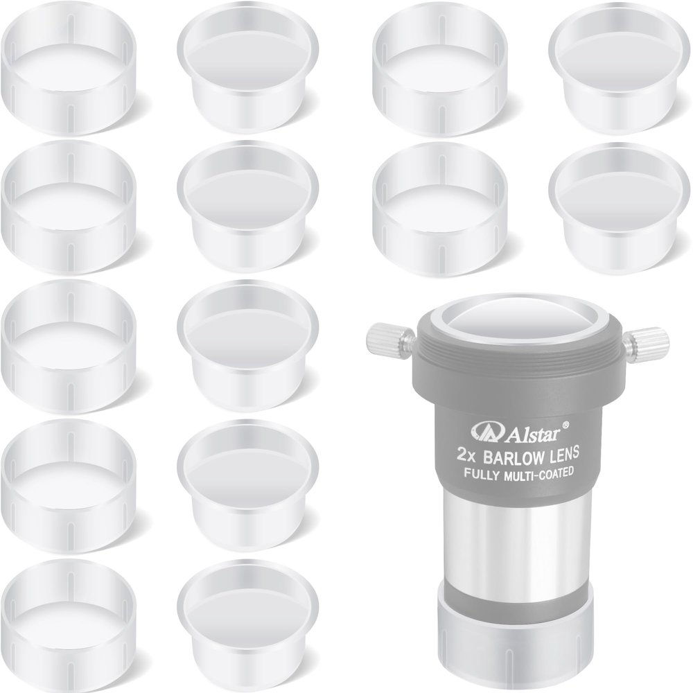 Alstar 7 Pair Dust Caps Set for 1.25 inch Telescope Eyepiece, Barlow Lens, Diagonal, T Adapter and Other Telescope Accessories - Including 7 Dust Caps and 7 Dust Plugs