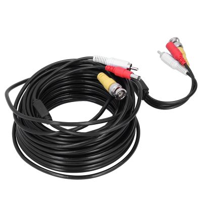 BNC Video Power Cable, 3 in 1 Video Audio Power Cord BNC,RCA,DC Connector for CCTV DVR Surveillance System (30m)