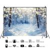 10x8ft Winter Forest Backdrop Wonderland Snow Scenery Glitter Dots Snowflake Photography Background Kids Adults Family Portraits Home Decorations Banner Photo Studio Props view 2