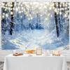 10x8ft Winter Forest Backdrop Wonderland Snow Scenery Glitter Dots Snowflake Photography Background Kids Adults Family Portraits Home Decorations Banner Photo Studio Props view 4