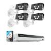 REOLINK 4K PoE Security Camera System, IP Outdoor Cameras 4X Duo 2 PoE with 1x RLN8-410 White (Built-in 2TB HDD) Video Recorder view 1