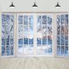 10x8ft Winter Window Backdrop Wintry Snow Scenery Forest White Trees Snowflake Photography Background Kids Adults Family Portraits Home Decorations Banner Photo Studio Props view 1