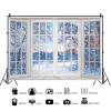 10x8ft Winter Window Backdrop Wintry Snow Scenery Forest White Trees Snowflake Photography Background Kids Adults Family Portraits Home Decorations Banner Photo Studio Props view 2