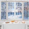 10x8ft Winter Window Backdrop Wintry Snow Scenery Forest White Trees Snowflake Photography Background Kids Adults Family Portraits Home Decorations Banner Photo Studio Props view 4