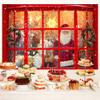 10X10ft Christmas Store Santa Claus Photo Backdrop Photography Background, Xmas Winter Gifts Backdrops Photo Booth Prop Decorations Wall Decor Banner Tablecloth view 2