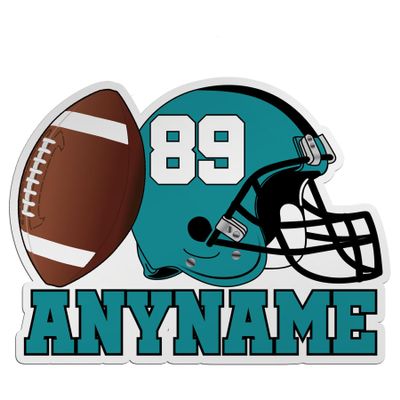 Custom American Football Sticker Personalized Name Number Decal Helmet Player Team Vinyl Waterproof UV Resistant Sports Sticker for Helmet Water Bottle Laptop Locker Athletic Gear Gift Ds1