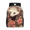 DJUETRUI Backpack for Men Women Lightweight Travel Backpack Opossum and Roses Carry On Backpack Laptop Backpack Casual Daypack view 1