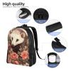 DJUETRUI Backpack for Men Women Lightweight Travel Backpack Opossum and Roses Carry On Backpack Laptop Backpack Casual Daypack view 3