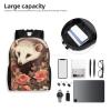 DJUETRUI Backpack for Men Women Lightweight Travel Backpack Opossum and Roses Carry On Backpack Laptop Backpack Casual Daypack view 4