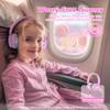 iClever BTH22 Kids Bluetooth Headphones, 60H Play Time, 74/85 dBA Safe Volume, Bluetooth 5.4, USB C, Over Ear Kids Headphones Wireless with Mic AUX Cord for iPad/Tablet/Travel/School, Pink-Stripe view 3