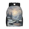 DJUETRUI Backpack for Men Women Lightweight Travel Backpack Winter Snow Scene Carry On Backpack Laptop Backpack Casual Daypack view 1