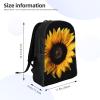 DJUETRUI Backpack for Men Women Lightweight Travel Backpack Sunflower on Black Background Carry On Backpack Laptop Backpack Casual Daypack view 2