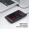BONKZEBU Backlit Keypad USB Wired Numeric Keyboard Mechanical Feel Tricolor Breathing Black (Black) view 3
