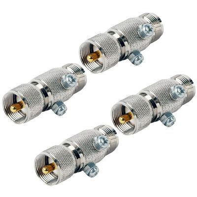 4PCS UHF Lightning Arrestor PL259 Plug to SO239 Socket Bulkhead UHF Male