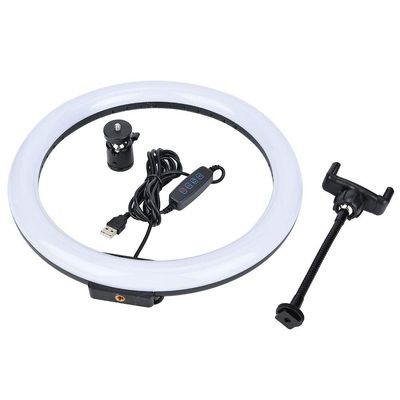LED Rings Light, Dimmable LED Circle Selfie Ringlight, LED Desktop Light with Ball Head Phone Clip for Live Stream and Video Recording