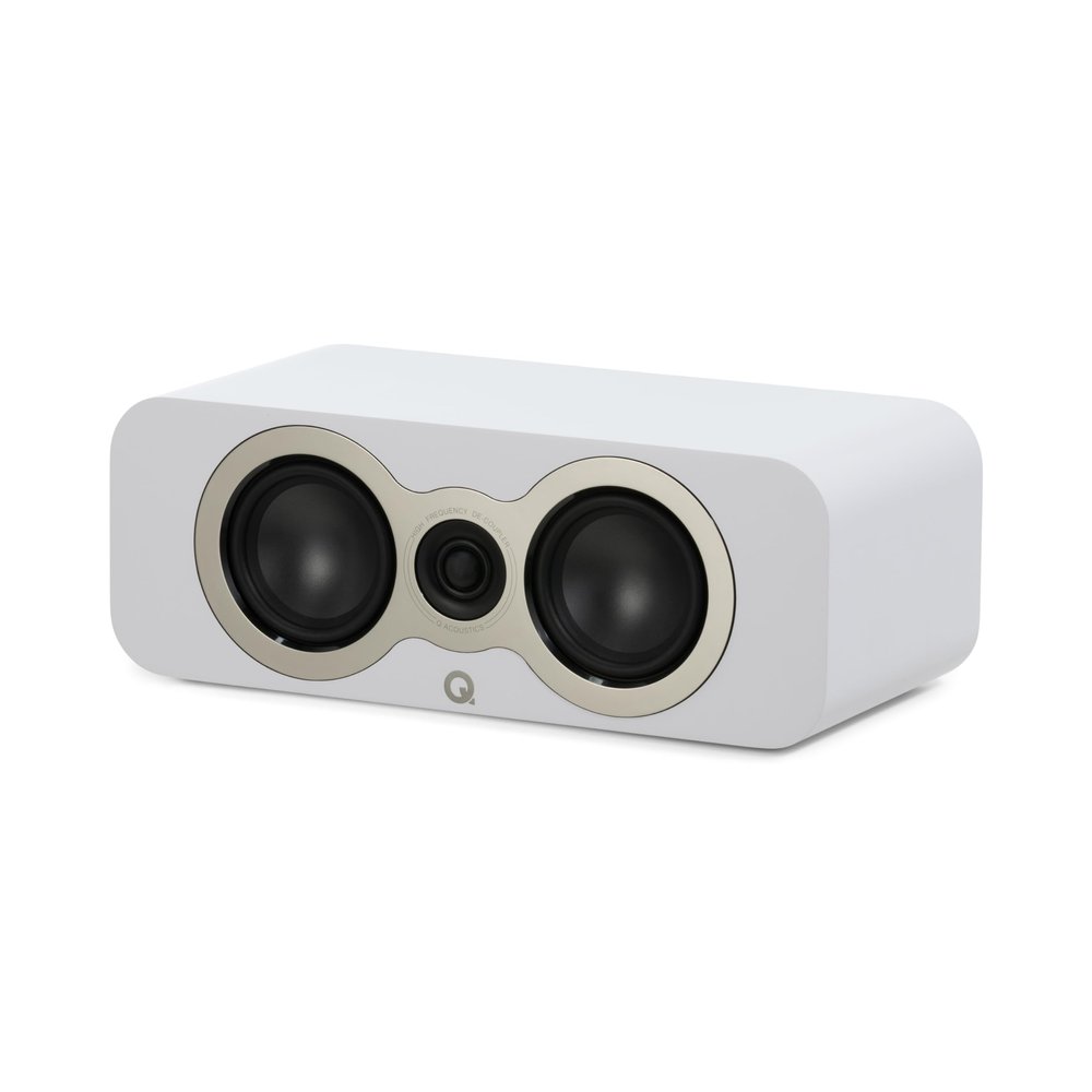 Q Acoustics 3090c Center Speaker Satin White - 2-Way Reflex Enclosure Type, 2 x 4 Mid/Bass Driver, 1 x 0.9 Tweeter - Active Speakers/HiFi Speakers for Home Theater Sound System