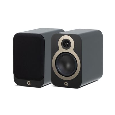 Q Acoustics 3020c Bookshelf Speakers Pair Satin Black - 2-Way Reflex Enclosure Type, 4.75" Bass Driver, 0.9" Tweeter - Stereo Speakers/Passive Speakers for Home Theater Sound System