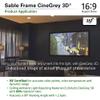 Elite Screens 110 inch CLR and ALR Projector Screen 16:9 4K, Standard Throw Projection Screen, Fixed Frame Projector Screen Grey, Indoor Movie Screen Home Theater - Sable Frame CineGrey 3D ER110DHD3 view 4