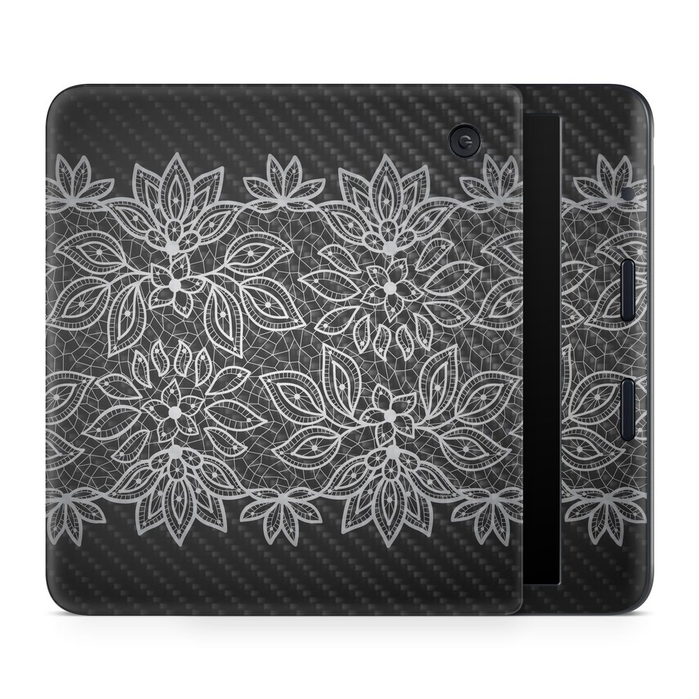 Carbon Fiber E-Reader Skin Compatible with Kobo Libra Colour (2024) - Floral Lace - Premium 3M Vinyl Protective Wrap Decal Cover - Easy to Apply | Crafted in The USA by MightySkins