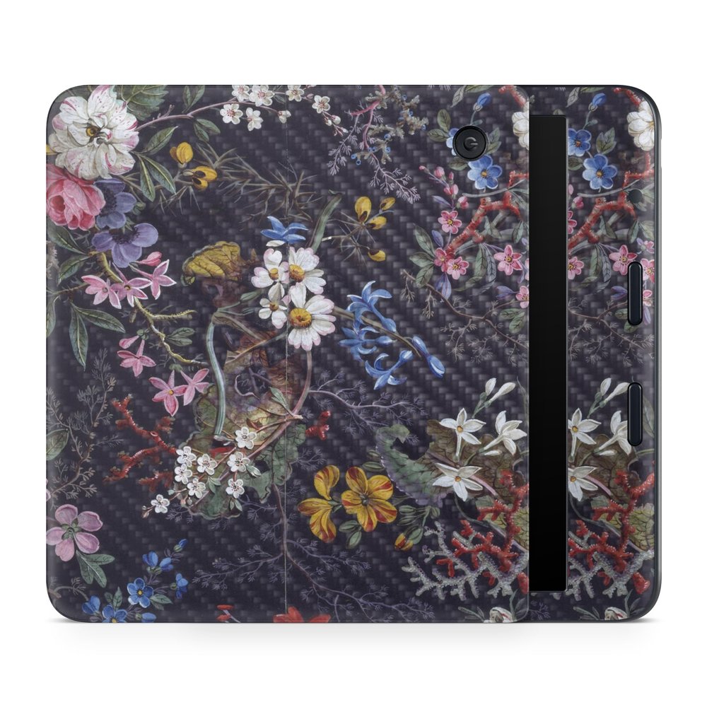 Carbon Fiber E-Reader Skin Compatible with Kobo Libra Colour (2024) - Midnight Blossom - Premium 3M Vinyl Protective Wrap Decal Cover - Easy to Apply | Crafted in The USA by MightySkins