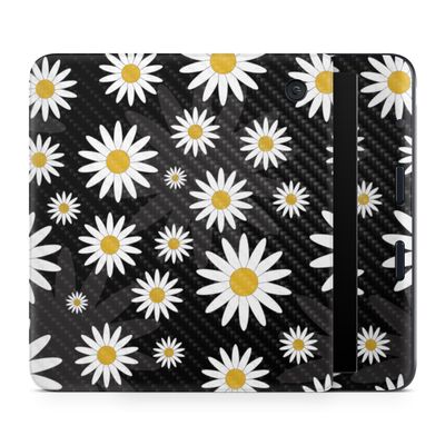 Carbon Fiber E-Reader Skin Compatible with Kobo Libra Colour (2024) - Daisies - Premium 3M Vinyl Protective Wrap Decal Cover - Easy to Apply | Crafted in The USA by MightySkins