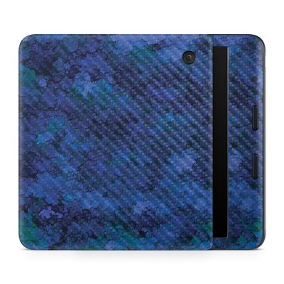 Carbon Fiber E-Reader Skin Compatible with Kobo Libra Colour (2024) - Blue Ice - Premium 3M Vinyl Protective Wrap Decal Cover - Easy to Apply | Crafted in The USA by MightySkins