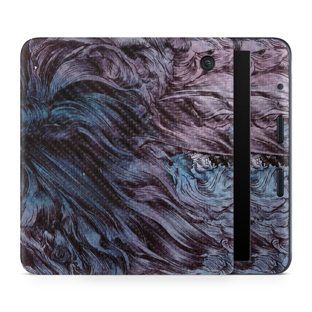 Carbon Fiber E-Reader Skin Compatible with Kobo Libra Colour (2024) - Angry Ripple - Premium 3M Vinyl Protective Wrap Decal Cover - Easy to Apply | Crafted in The USA by MightySkins
