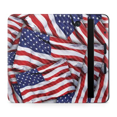 Carbon Fiber E-Reader Skin Compatible with Kobo Libra Colour (2024) - Patriot - Premium 3M Vinyl Protective Wrap Decal Cover - Easy to Apply | Crafted in The USA by MightySkins
