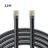Jozzai 3.3FT - 4Pack RJ12 Phone Cable 6P6C, Black, Male to Male Straight Wired for Both Data and Voice Signal Transmission for Telephone Cord, Fax, DSL Modem, Printer, Radio view 2