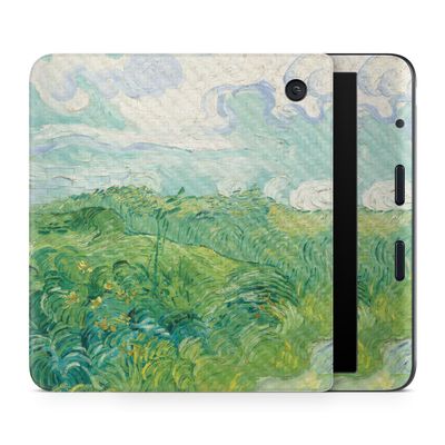 Carbon Fiber E-Reader Skin Compatible with Kobo Libra Colour (2024) - Green Wheat Fields - Premium 3M Vinyl Protective Wrap Decal Cover - Easy to Apply | Crafted in The USA by MightySkins