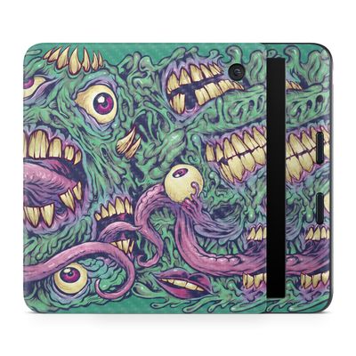 Carbon Fiber E-Reader Skin Compatible with Kobo Libra Colour (2024) - Eyes and Teeth - Premium 3M Vinyl Protective Wrap Decal Cover - Easy to Apply | Crafted in The USA by MightySkins