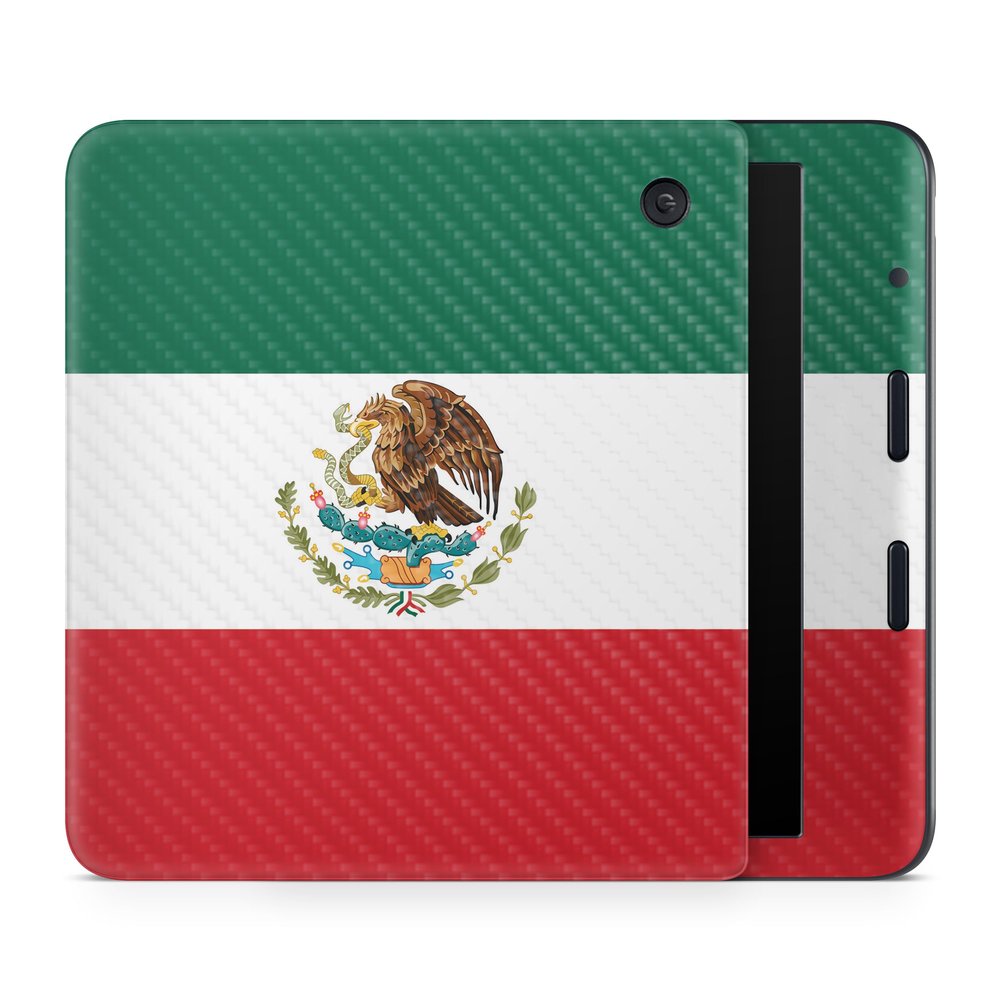 Carbon Fiber E-Reader Skin Compatible with Kobo Libra Colour (2024) - Mexican Flag - Premium 3M Vinyl Protective Wrap Decal Cover - Easy to Apply | Crafted in The USA by MightySkins