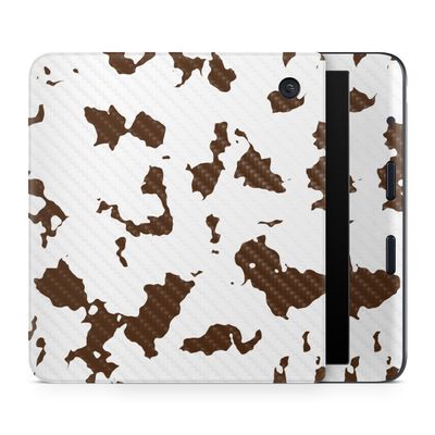Carbon Fiber E-Reader Skin Compatible with Kobo Libra Colour (2024) - Brown Cow - Premium 3M Vinyl Protective Wrap Decal Cover - Easy to Apply | Crafted in The USA by MightySkins