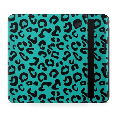 E-Reader Skin Compatible with Kobo Libra Colour (2024) - Teal Leopard - Premium 3M Vinyl Protective Wrap Decal Cover - Easy to Apply | Crafted in The USA by MightySkins