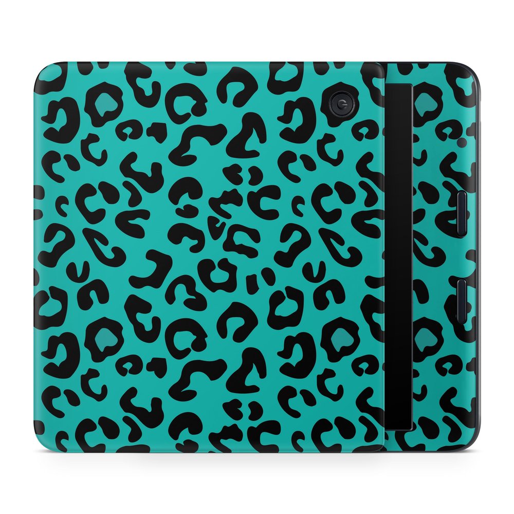 E-Reader Skin Compatible with Kobo Libra Colour (2024) - Teal Leopard - Premium 3M Vinyl Protective Wrap Decal Cover - Easy to Apply | Crafted in The USA by MightySkins