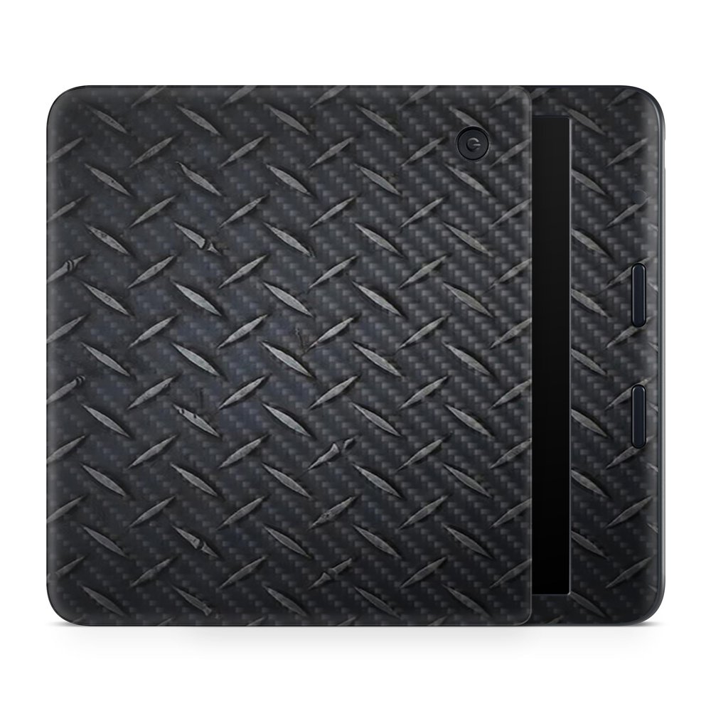 Carbon Fiber E-Reader Skin Compatible with Kobo Libra Colour (2024) - Black Diamond Plate - Premium 3M Vinyl Protective Wrap Decal Cover - Easy to Apply | Crafted in The USA by MightySkins