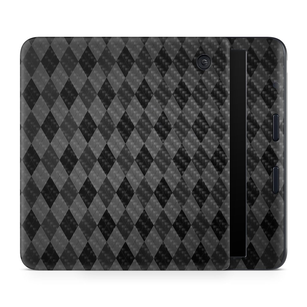 Carbon Fiber E-Reader Skin Compatible with Kobo Libra Colour (2024) - Black Argyle - Premium 3M Vinyl Protective Wrap Decal Cover - Easy to Apply | Crafted in The USA by MightySkins