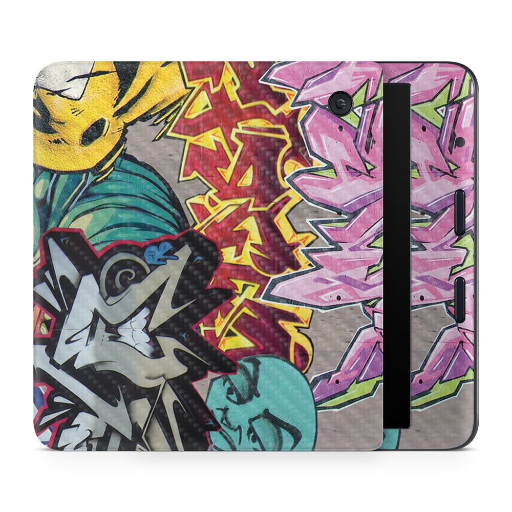 Carbon Fiber E-Reader Skin Compatible with Kobo Libra Colour (2024) - Graffiti Wild Styles - Premium 3M Vinyl Protective Wrap Decal Cover - Easy to Apply | Crafted in The USA by MightySkins