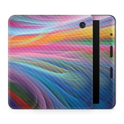 Carbon Fiber E-Reader Skin Compatible with Kobo Libra Colour (2024) - Rainbow Waves - Premium 3M Vinyl Protective Wrap Decal Cover - Easy to Apply | Crafted in The USA by MightySkins