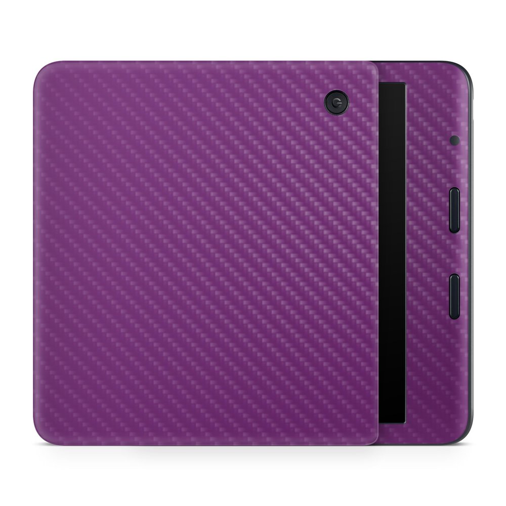 Carbon Fiber E-Reader Skin Compatible with Kobo Libra Colour (2024) - Solid Purple - Premium 3M Vinyl Protective Wrap Decal Cover - Easy to Apply | Crafted in The USA by MightySkins