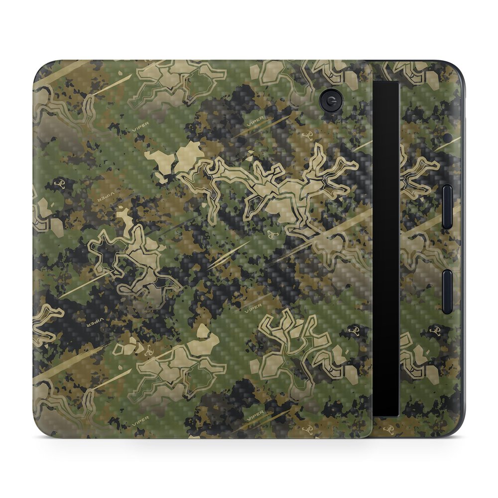 Carbon Fiber E-Reader Skin Compatible with Kobo Libra Colour (2024) - Viper Woodland - Premium 3M Vinyl Protective Wrap Decal Cover - Easy to Apply | Crafted in The USA by MightySkins