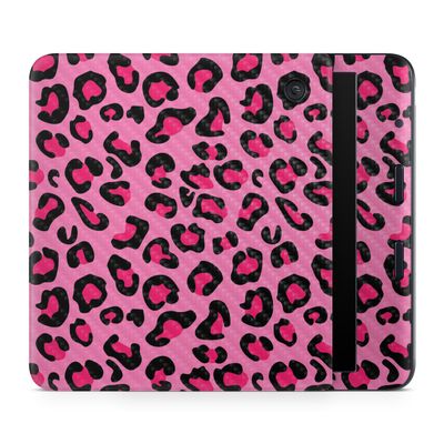 Carbon Fiber E-Reader Skin Compatible with Kobo Libra Colour (2024) - Pink Leopard - Premium 3M Vinyl Protective Wrap Decal Cover - Easy to Apply | Crafted in The USA by MightySkins
