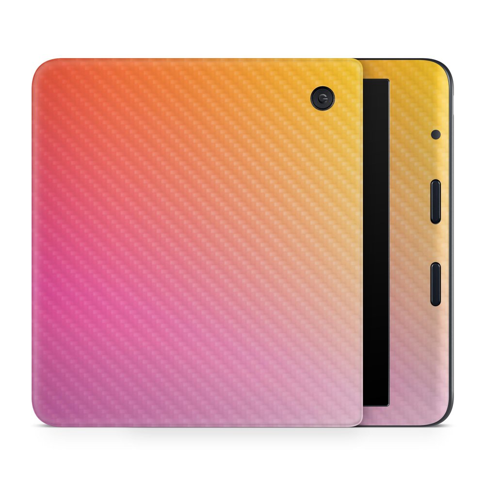 Carbon Fiber E-Reader Skin Compatible with Kobo Libra Colour (2024) - Sunset Blur - Premium 3M Vinyl Protective Wrap Decal Cover - Easy to Apply | Crafted in The USA by MightySkins