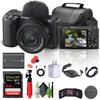 Sony Alpha ZV-E10 II Mirrorless Camera with 16-50mm Lens (Black) (ZVE10M2KB) + 64GB Memory Card + Bag + Card Reader + HDMI Cable + Flex Tripod + Hand Strap + Memory Wallet + Cleaning Kit view 1