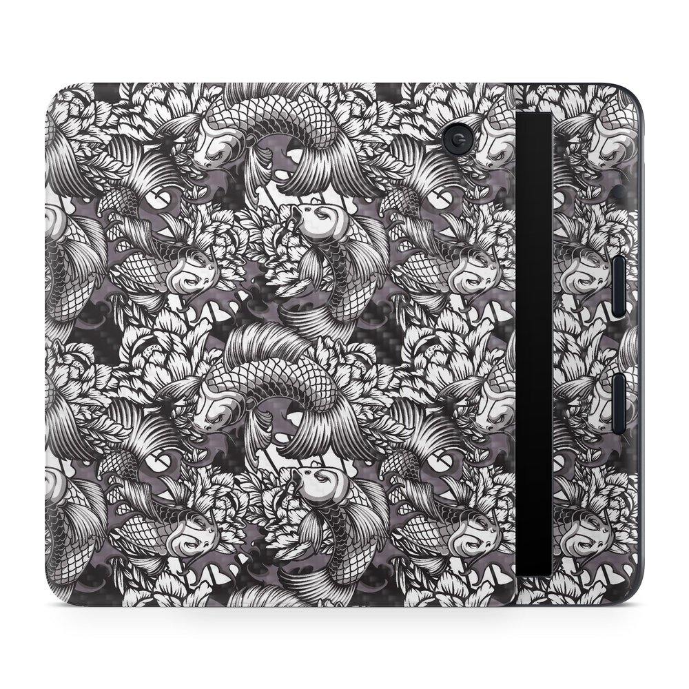 Carbon Fiber E-Reader Skin Compatible with Kobo Libra Colour (2024) - Angry Koi - Premium 3M Vinyl Protective Wrap Decal Cover - Easy to Apply | Crafted in The USA by MightySkins