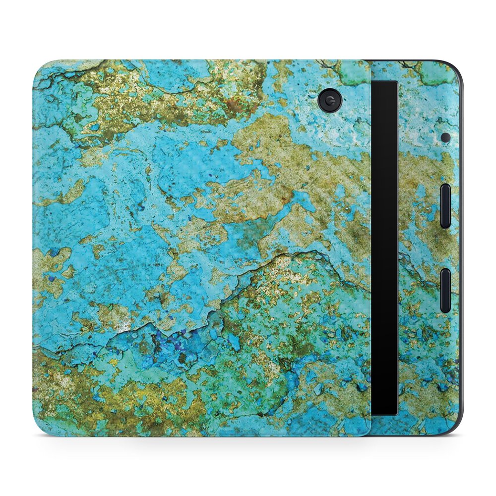 Carbon Fiber E-Reader Skin Compatible with Kobo Libra Colour (2024) - Teal Marble - Premium 3M Vinyl Protective Wrap Decal Cover - Easy to Apply | Crafted in The USA by MightySkins