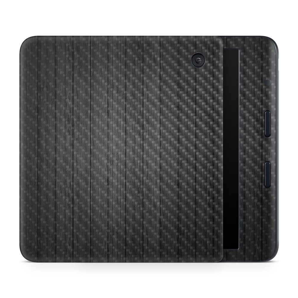 Carbon Fiber E-Reader Skin Compatible with Kobo Libra Colour (2024) - Black Wood - Premium 3M Vinyl Protective Wrap Decal Cover - Easy to Apply | Crafted in The USA by MightySkins